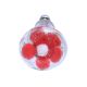 Red Flower Engraved Glass Cabinet Knobs